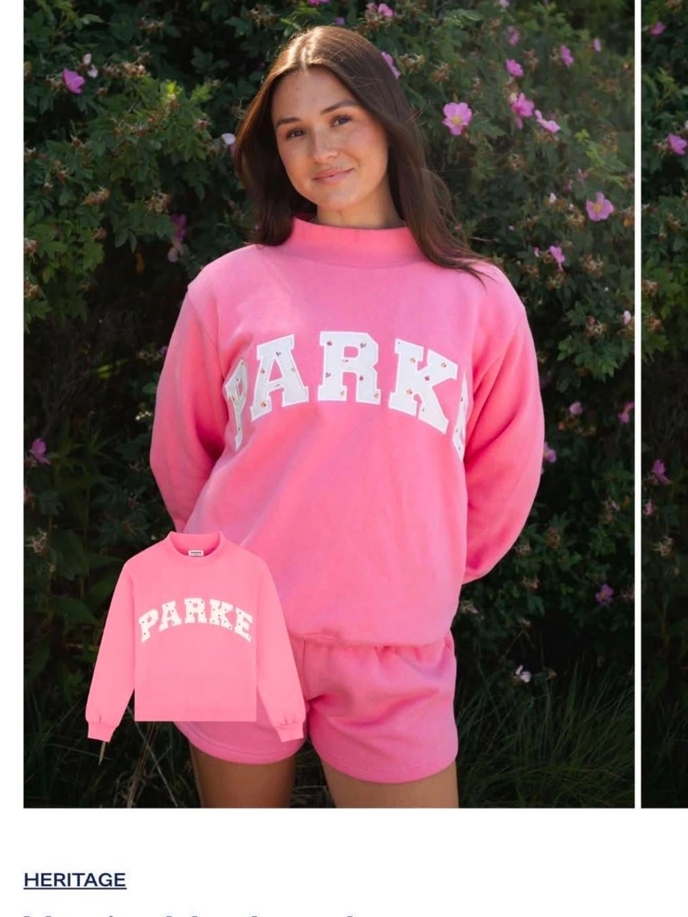 Heritage Pink Parke Graphic Crewneck Sweatshirt